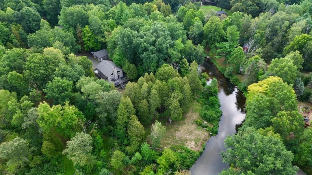 Pere Marquette River Frontage & Home / 2 Beds, 2.5 Baths / 5797 S Woods Road, Branch, MI 49402 / Riverfront Home For Sale