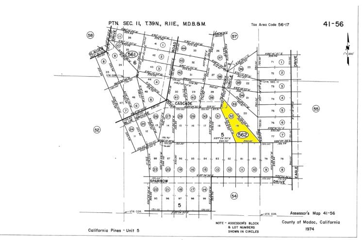 1.43 Acres / Wooded Lot in California Pines, Modoc CA - L11676