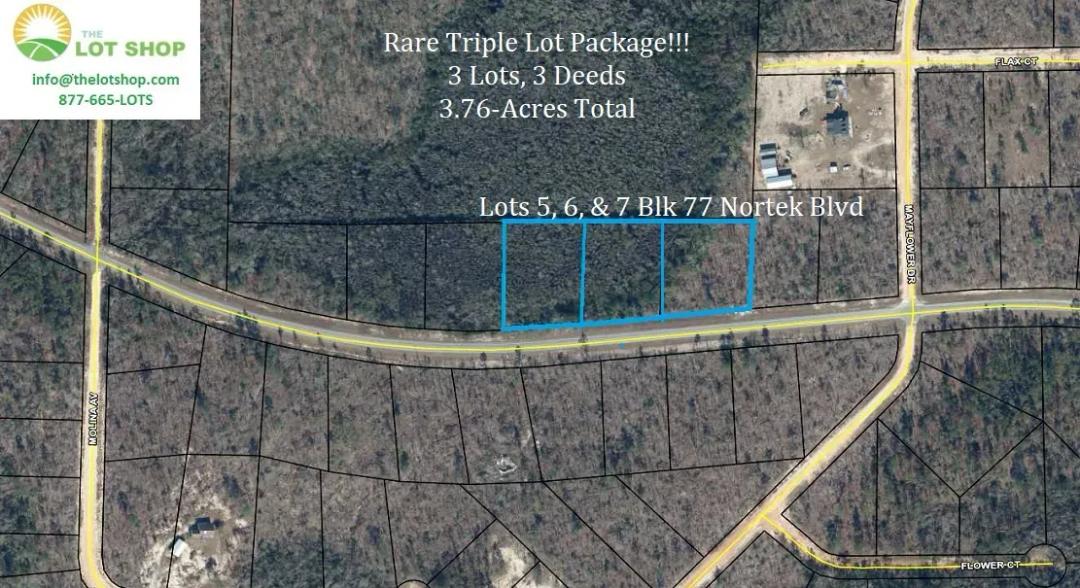 Triple Lot Package! 3.76 Equestrian Friendly Acres