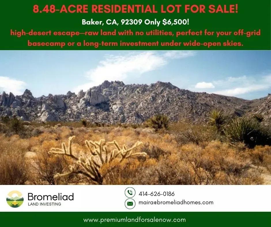 Raw & Wild Mojave  8.48 Acres of Blank-Canvas Desert near Baker, CA