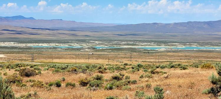 Huge Humboldt River Valley Rye Patch Reservoir and Mountain Views - Power