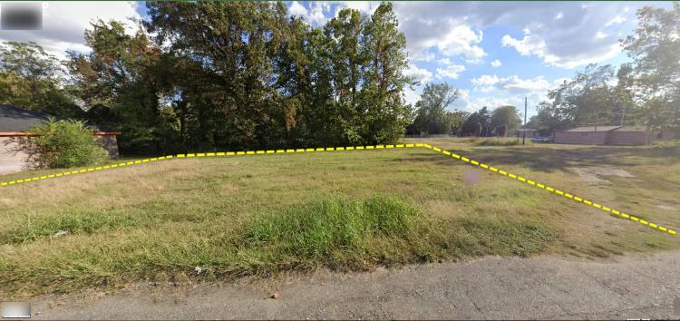 Flat Cleared Vacant Lot in Clarksdale, Mississippi. 