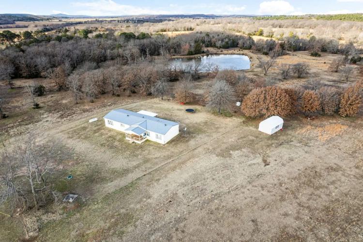 Home with Valley View and 110 Acres in McCurtain, OK