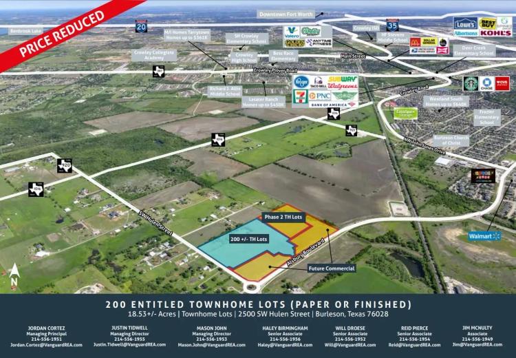 *Price Reduced* 18.53+/- Acres | 200 Townhome Lots (Finished or Paper)