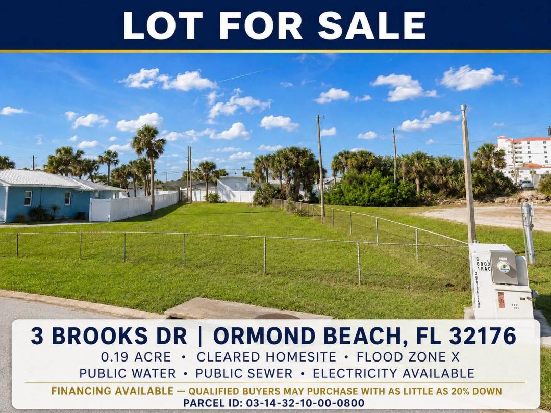 Cleared Ormond Beach Lot Near the Atlantic Ocean!