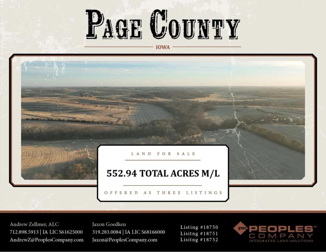 Listing #18750 - 267.64 acres in Page County, IA