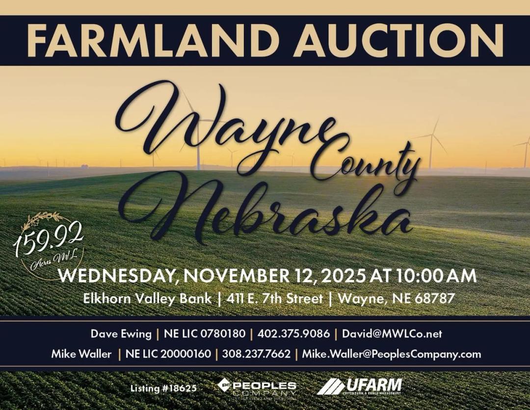 Listing #18625 - 159.92 acres in Wayne County, NE