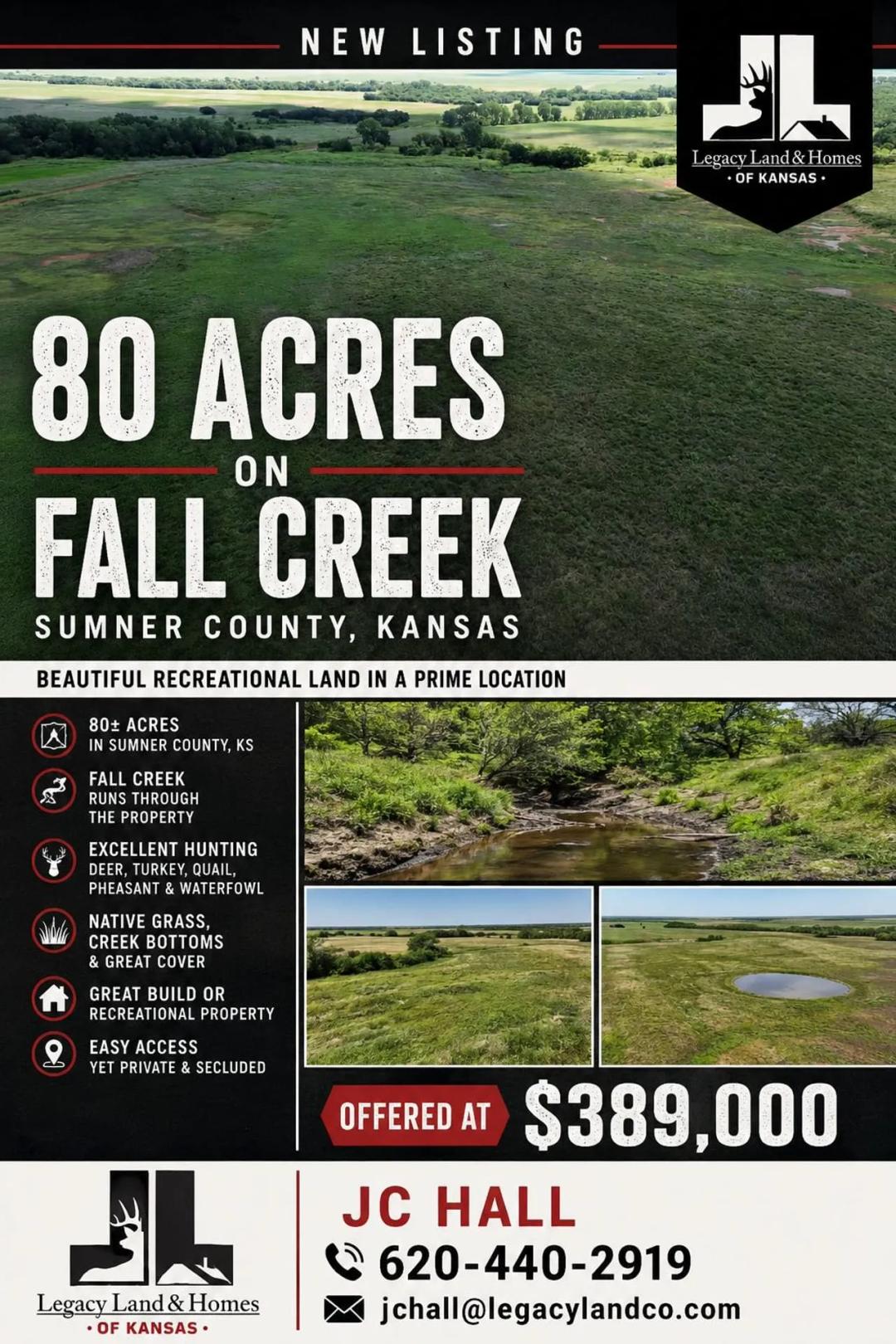 80 Acres on Fall Creek, Sumner County, Kansas