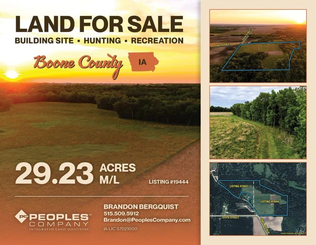 Listing #19444 - 29.23 acres in Boone County, IA