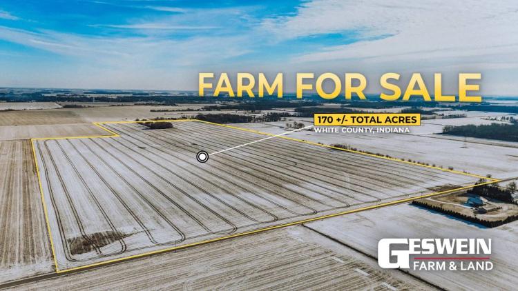 WHITE COUNTY, INDIANA 170.04 +/- ACRE FARM FOR SALE
