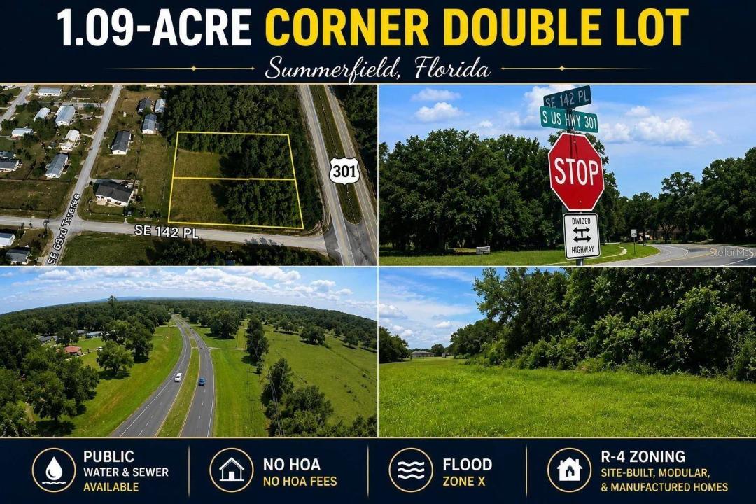 1.09-Acre Corner Double Lot with Public Water and Sewer