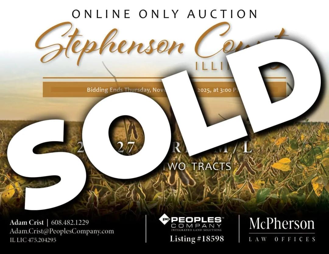 Listing #18598 - 263.27 acres in Stephenson County, IL
