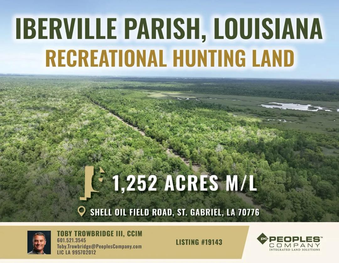 Listing #19143 - 1252.00 acres in Iberville County, LA