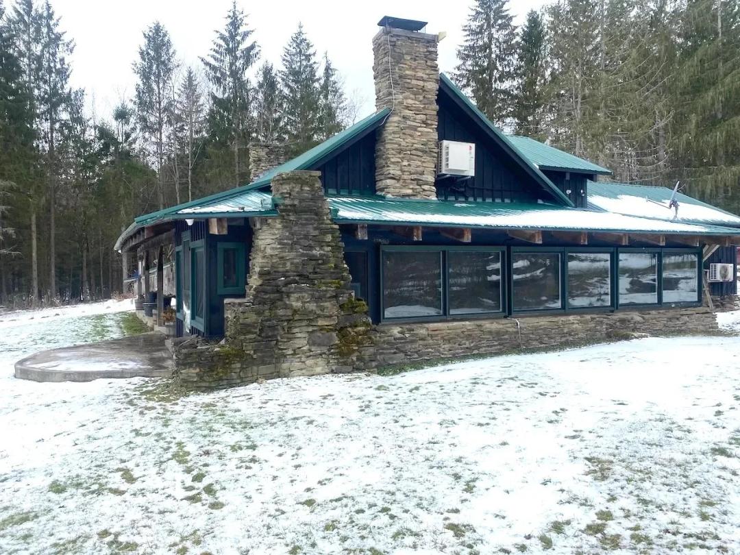 103 acres Log Home with Three Ponds and Pole Barns in Scio NY 4607 Waugh Brook Rd