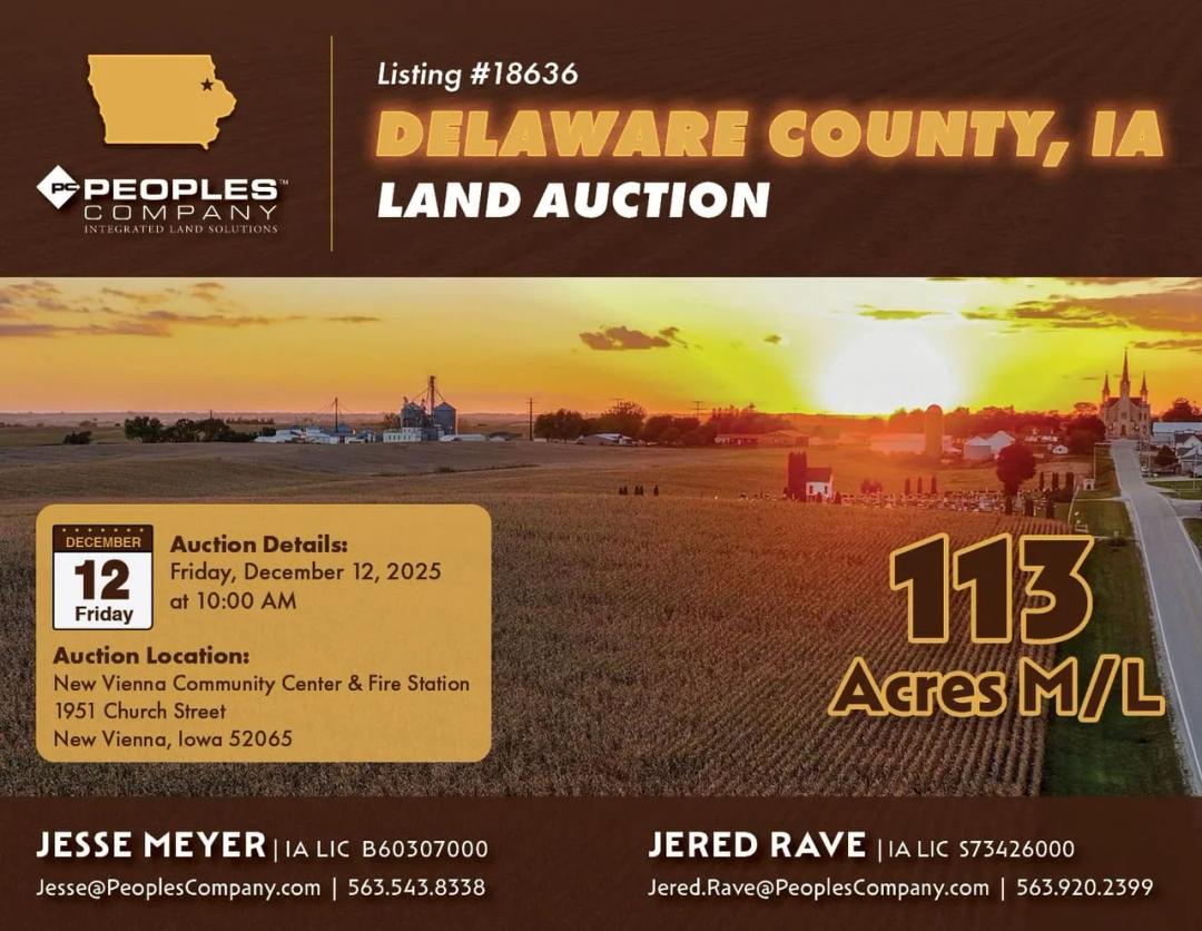 Listing #18636 - 113.63 acres in Delaware County, IA