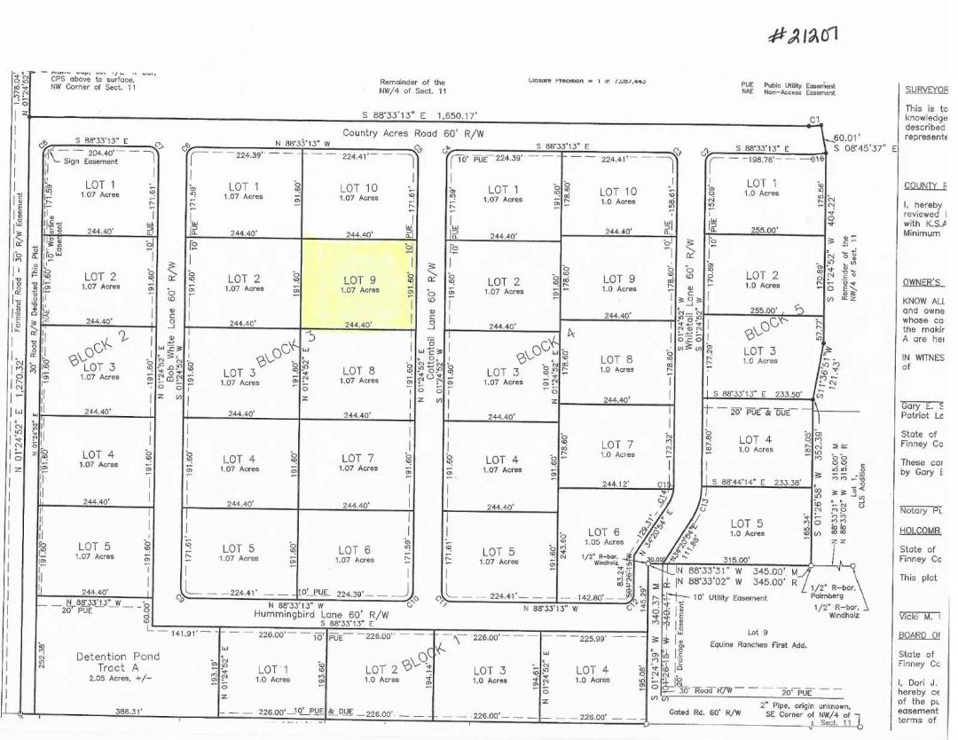 Country Acres Addition Lots Available!