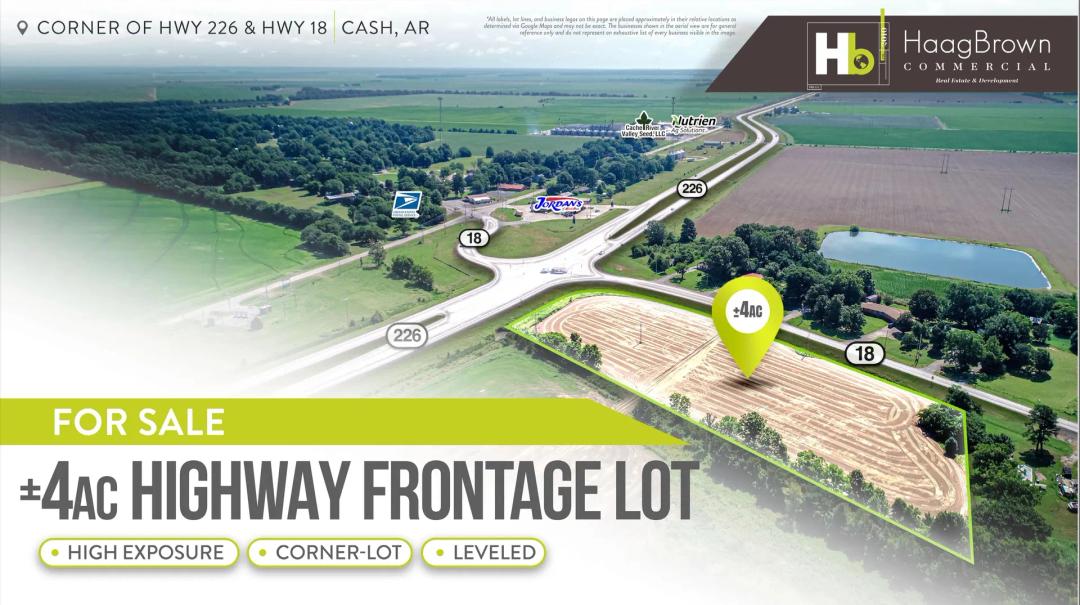 +/-4 Acres Highway Frontage Lot - Cash, AR