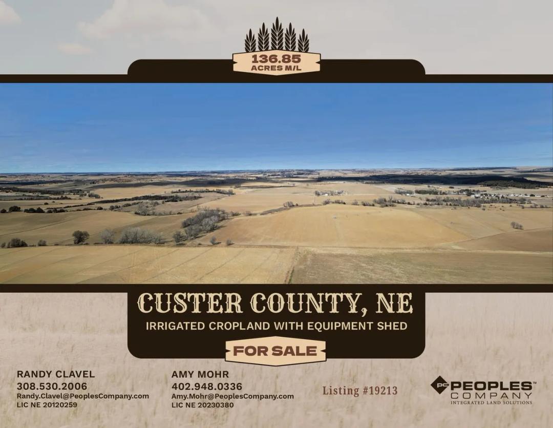 Listing #19213 - 136.85 acres in Custer County, NE