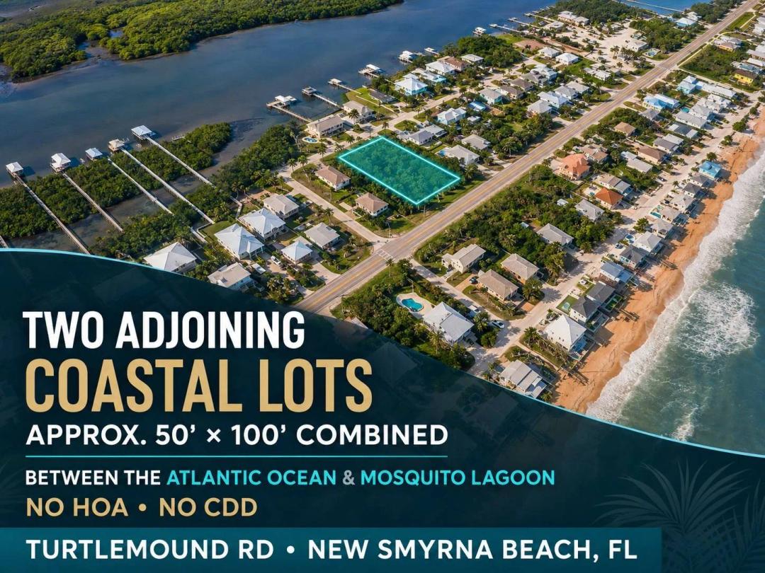 Two Adjoining Coastal Lots Near Bethune Beach &amp; Mosquito Lagoon!