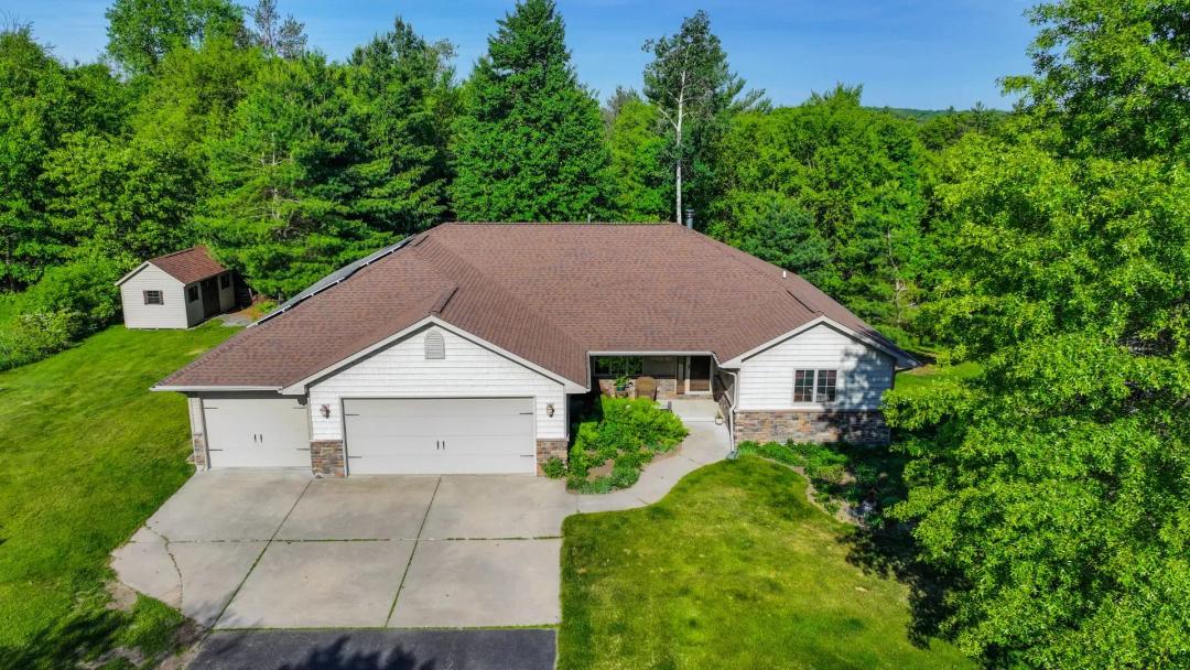 Custom-Built Country Home in Waupaca, Wisconsin for Sale - 2 Acres with Pond & Solar Panels