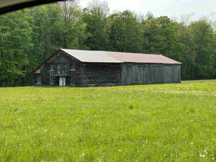 78 acres Large Storage Barn with Log Structure bordering State Forest in Oxford NY