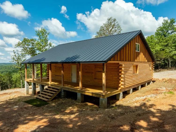 Log Cabin Roughed in on 6 +/- Acres, Hardy, Arkansas