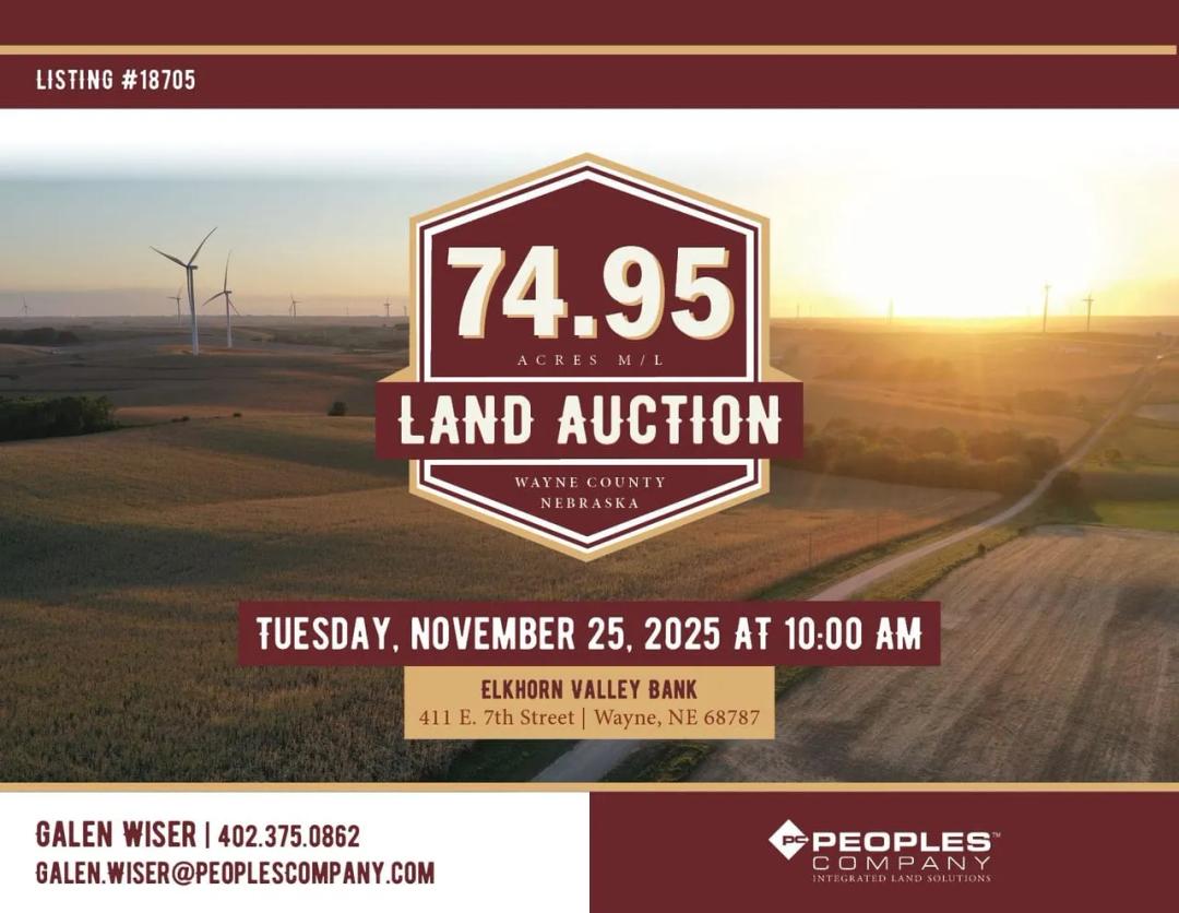 Listing #18705 - 74.95 acres in Wayne County, NE