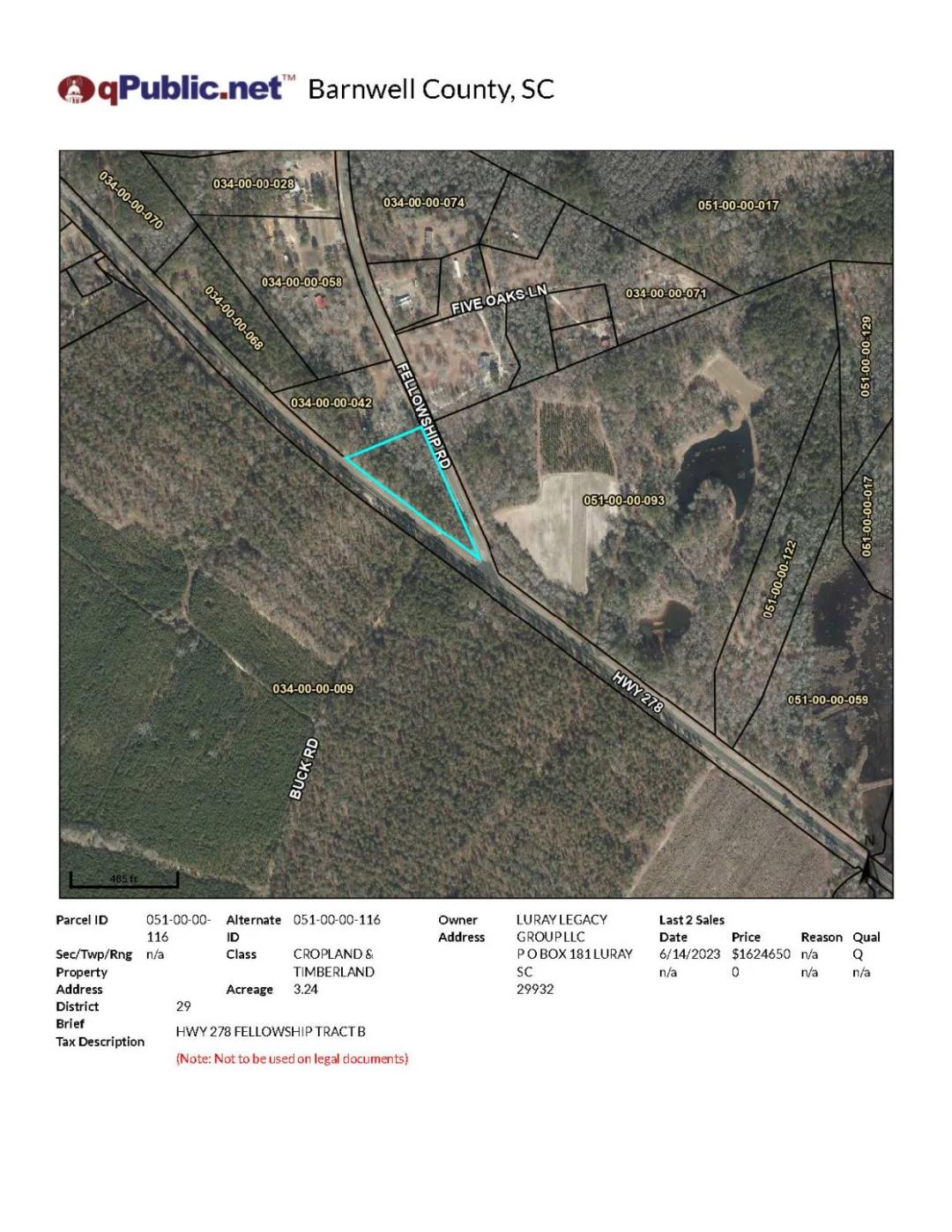 3.24 Acres on Hwy 278 north of Barnwell in Barnwell County, SC