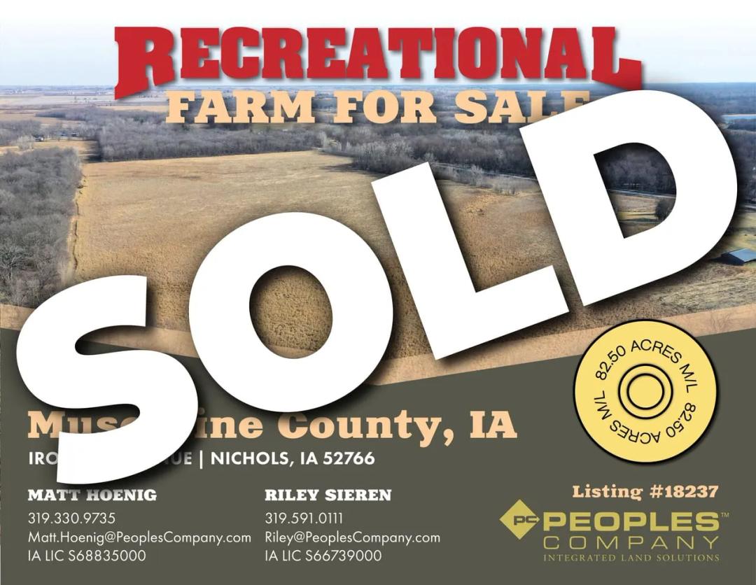 Listing #18237 - 82.50 acres in Muscatine County, IA