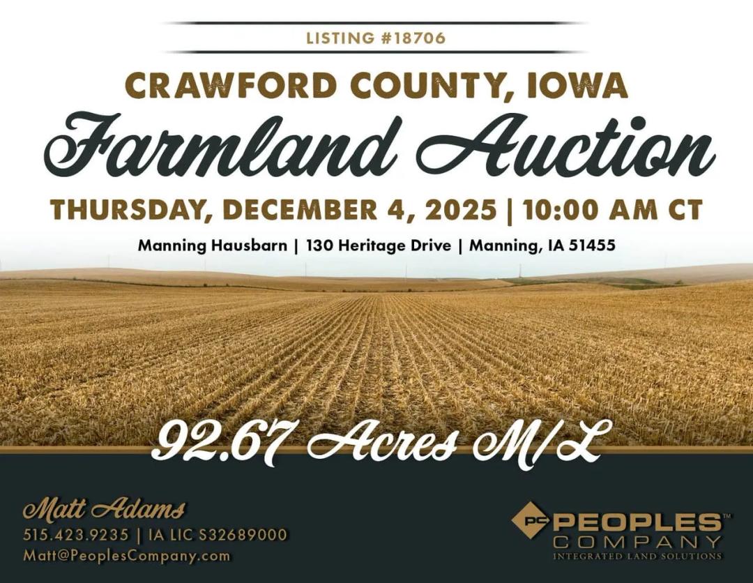 Listing #18706 - 92.67 acres in Crawford County, IA