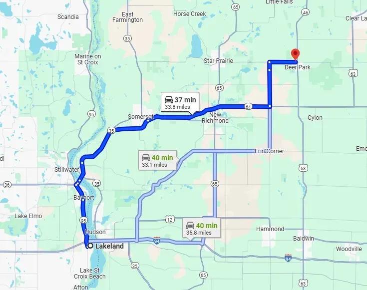 Directions from Lakeland