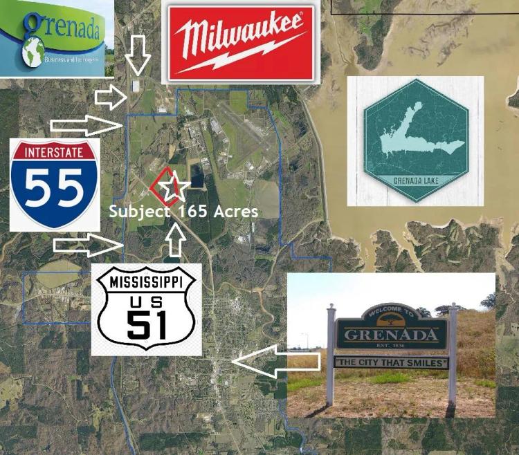 165 Acres - Prime Development Opportunity in North Grenada, MS