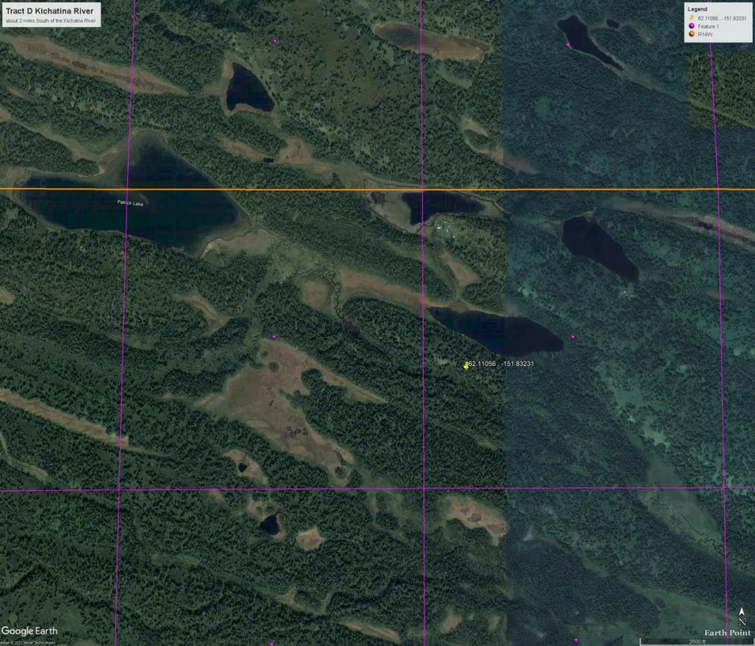 Remote Alaskan Wilderness - Borders small lake. Trees - S-SE Denali Mt. Mckinley