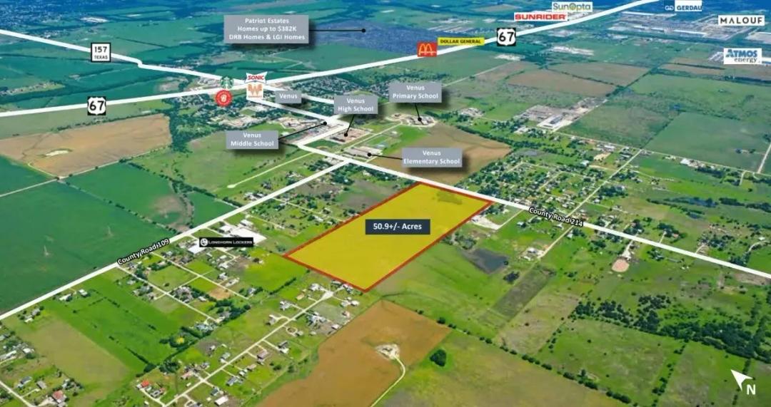 50.9+/- Acre Development Site | Venus, TX