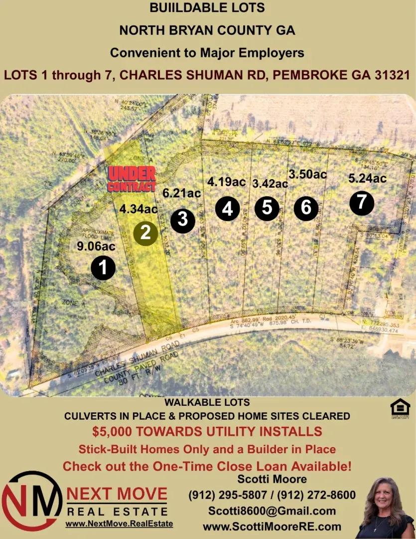 Large Buildable Lot in North Bryan County GA - Lot 7 Charles Shuman Rd