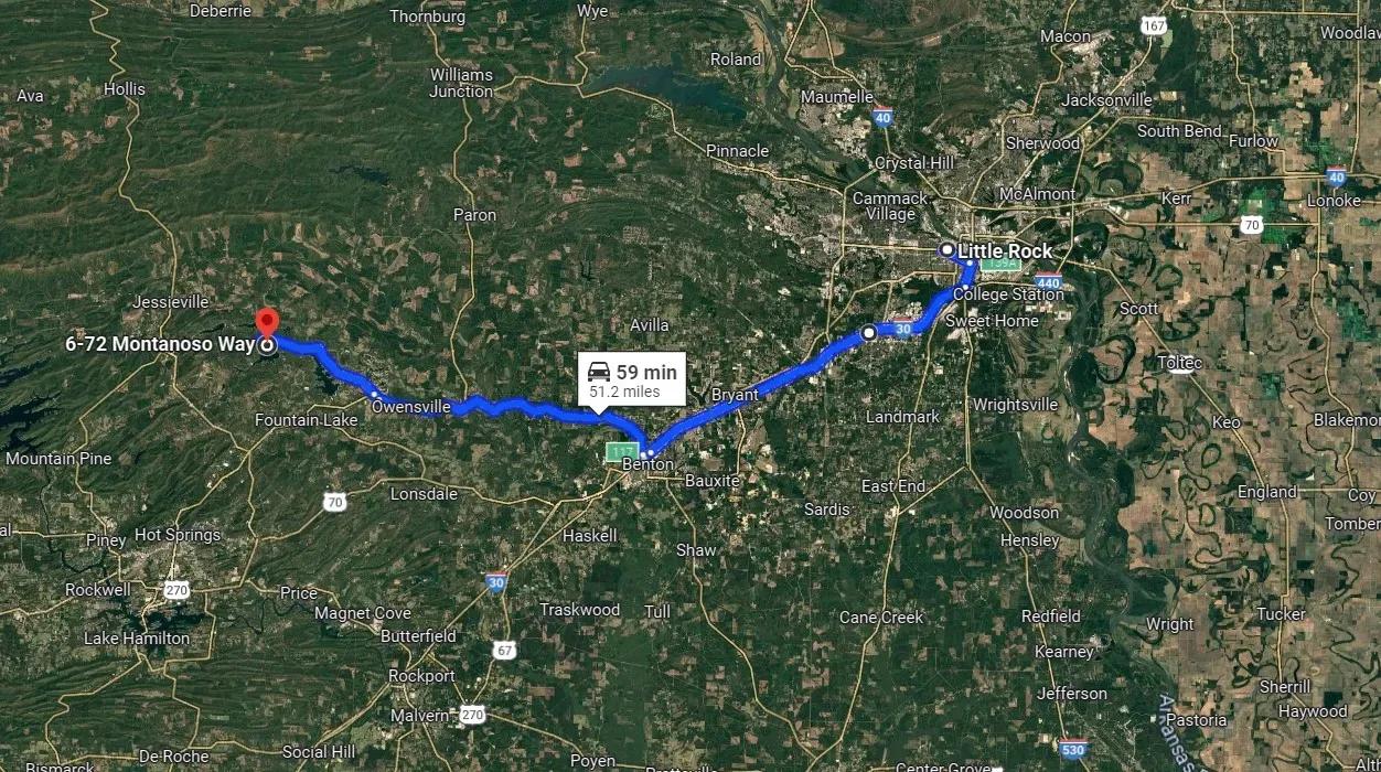 Direction from Little Rock