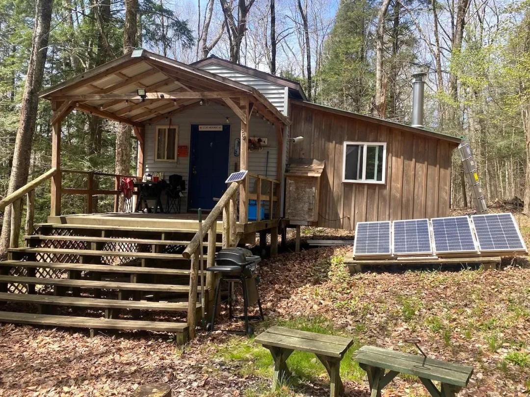 Off Grid Cabin with Solar Panels on 8 acres near State Land in Grove NY County Road 16