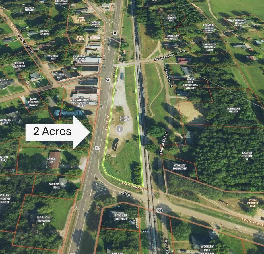 Prime 2± Acre Commercial Tract in the Heart of Duck Hill, MS