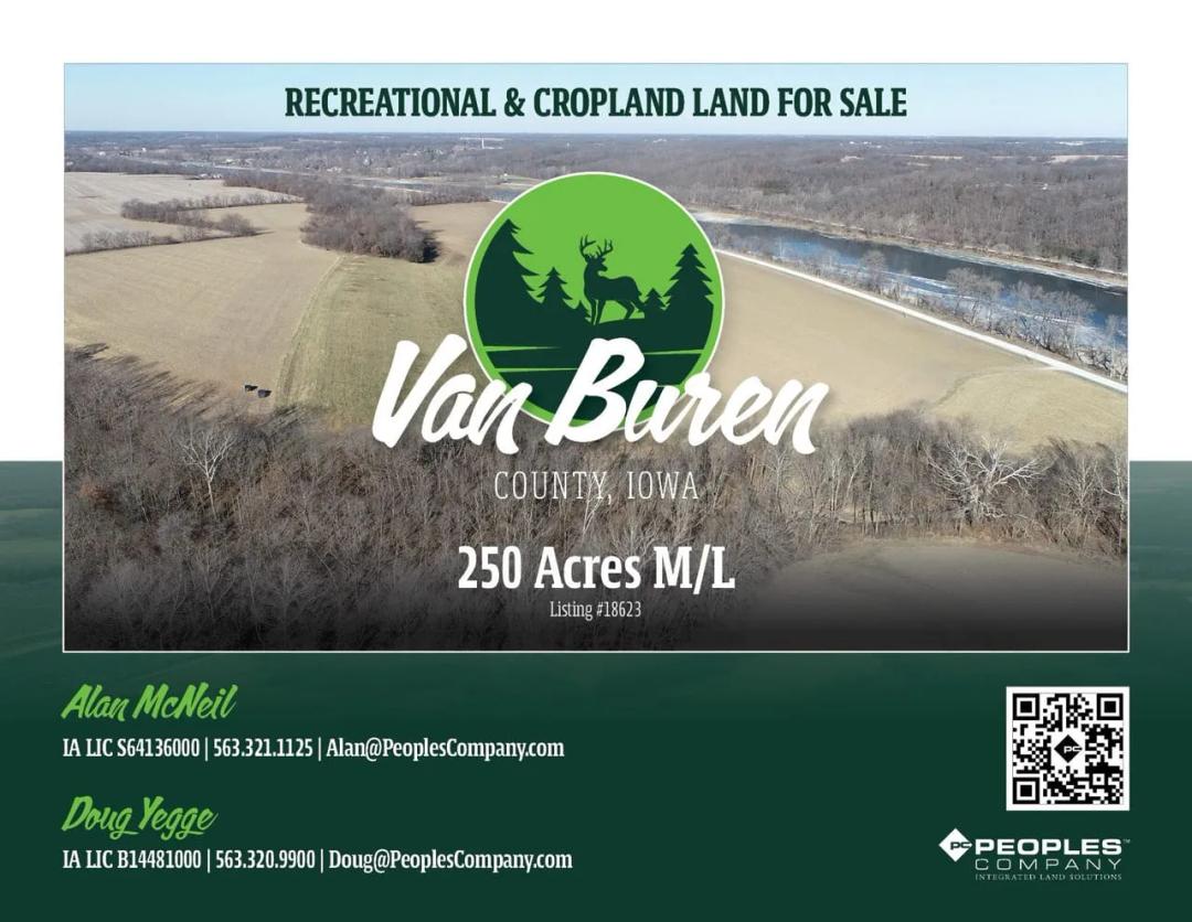 Listing #18623 - 250.00 acres in Van Buren County, IA