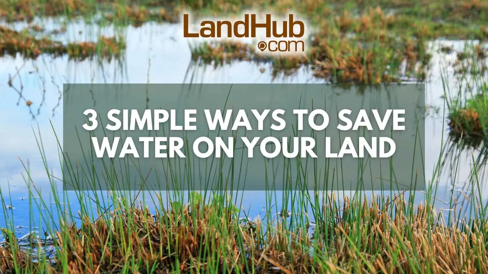 3 simple ways to save water on your land