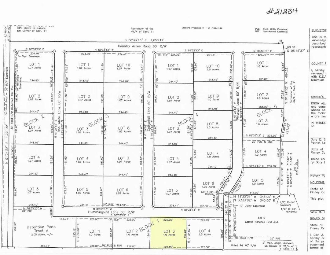 Country Acres Addition Lots Available!