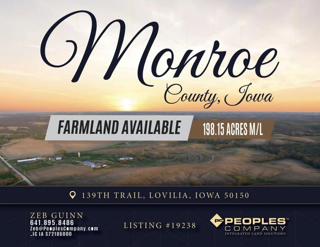 Listing #19238 - 198.15 acres in Monroe County, IA