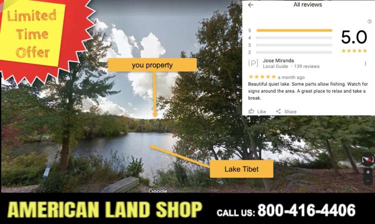 0.62-Acre Lot Only 300 Meters from Lake Tibet in Kent, New York – Close to Amenities – Established Neighborhood with $430K houses – Assessed at $77K – BUY TODAY FOR ONLY $27,800