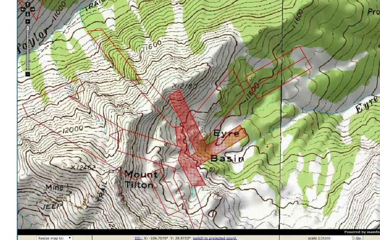 Mt. Tilton & Eyre Basin Gunnison Colorado * 3 patented mining claims