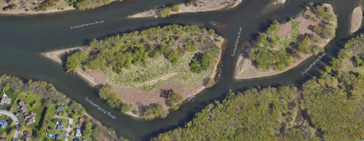 14 acre Island on the Susquehanna River in Vestal NY 250 Meadow Lane