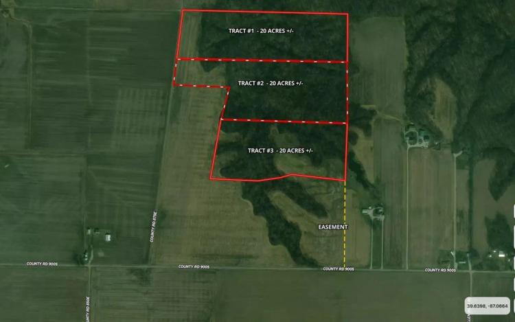 Land For Sale in Parke County, IN 20 Acres +/- Tract #3