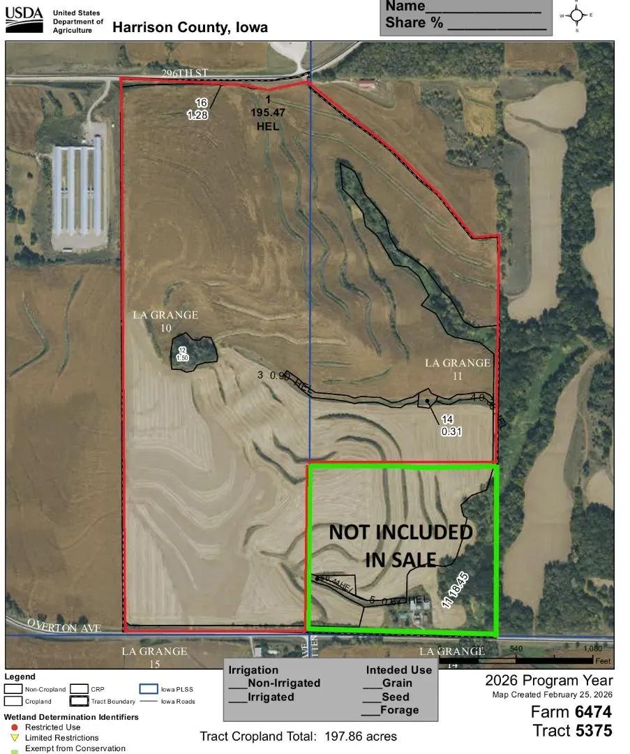 PENDING - 176.82 acres m/l Harrison County Iowa Land Auction