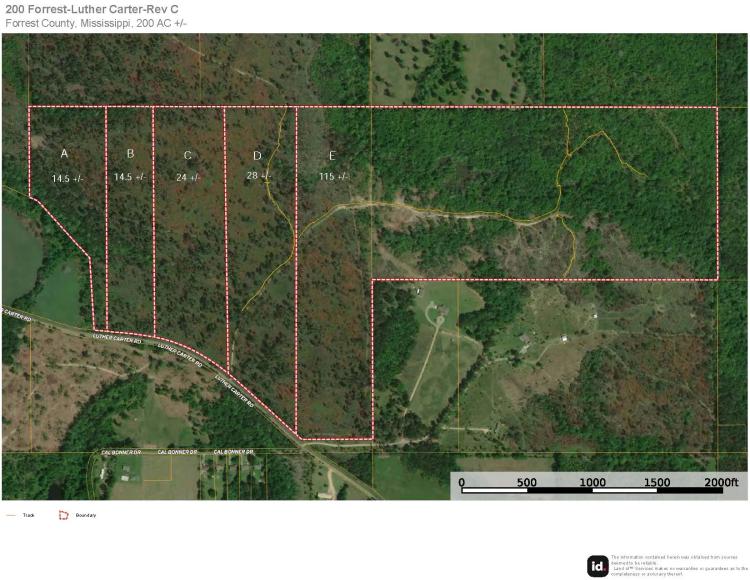 Parcel E 115+/- Acres Luther Carter Road, Forrest County, MS (Petal, MS Area)