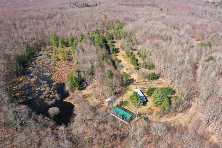 Secluded Camp with Outbuildings and a Pond on 22 acres in Greenwood NY 3614 Leonard Road